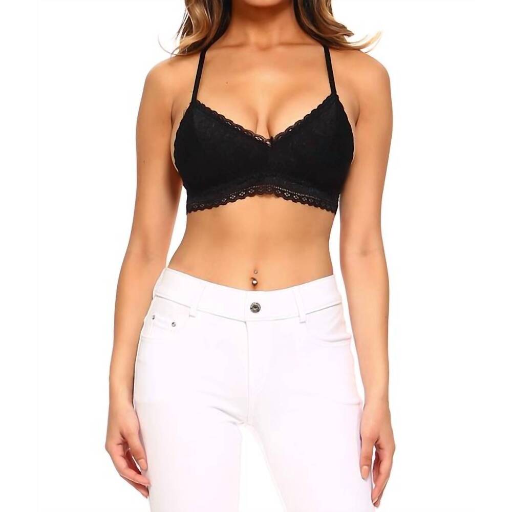 NEW YELETE supersoft lace triangle bralette in black